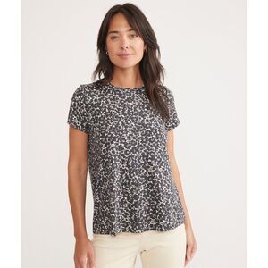 Marine Layer Swing Crew Tee Top size S Cream Gray Crewneck T shirt